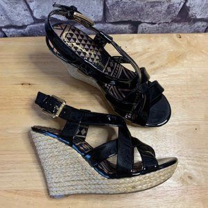 Jessica Simpson Black Wedge Strappy Heels